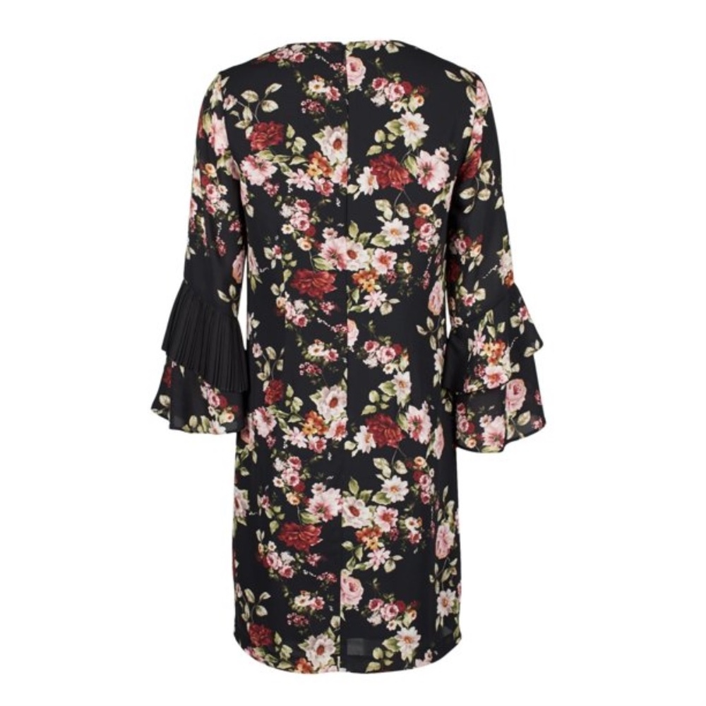 Sam Edelman V-Neck Flutter Long Sleeve Zipper Back Floral Print Dress Sz. 0 NWT